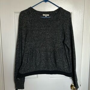 Madewell black heathered cotton-linen blend sweater, medium